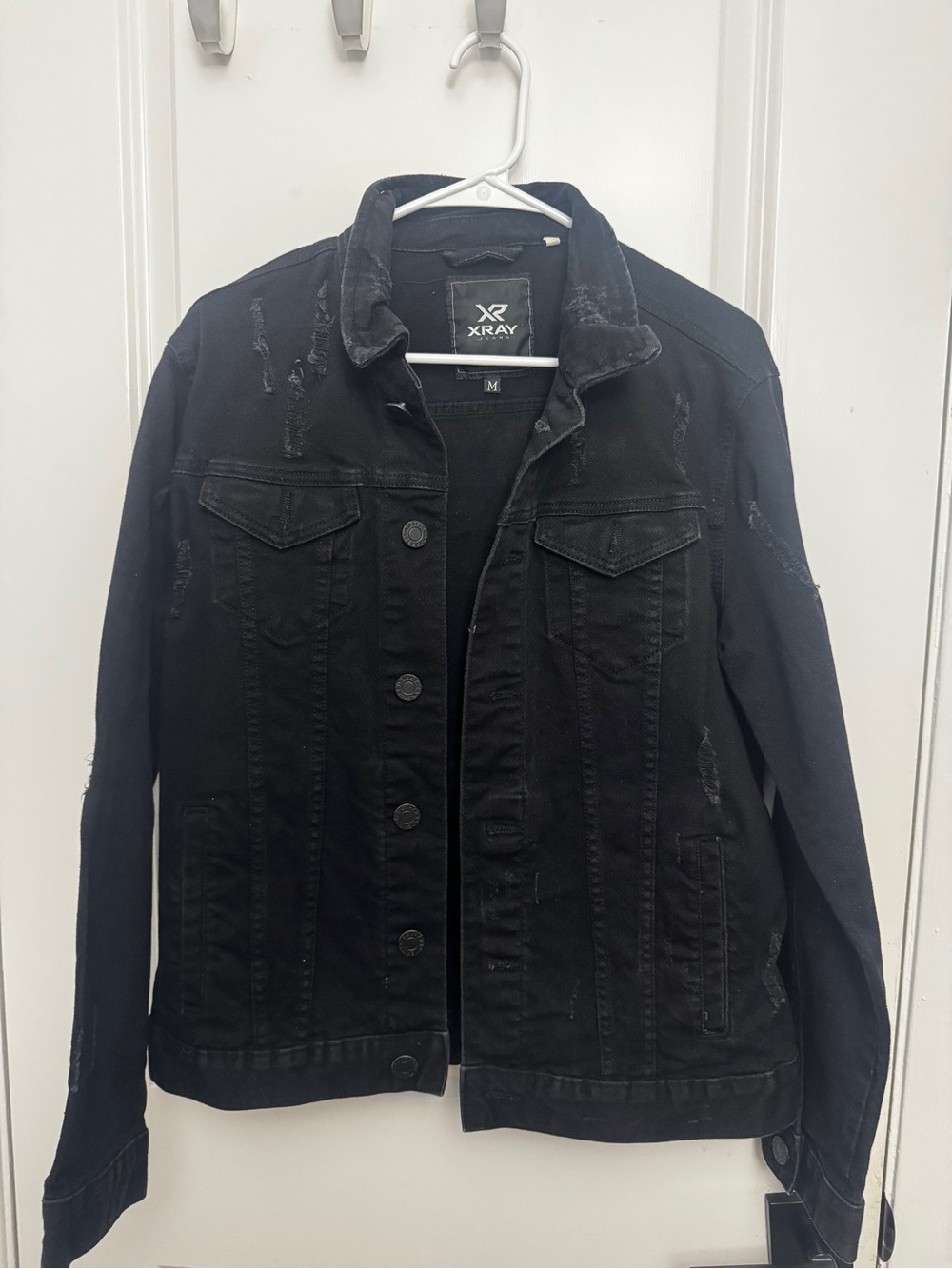 XRAY Men's Black Distressed Shirt Jacket